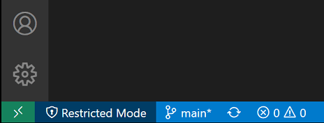Workspace Trust Restricted Mode Status bar badge