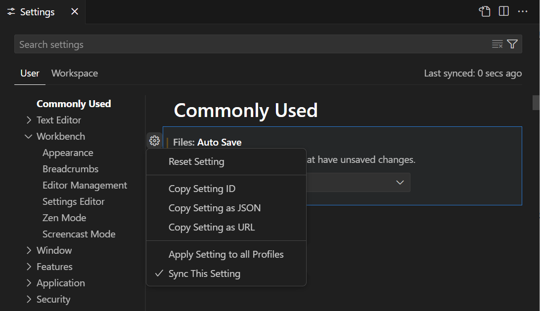 Visual Studio Code User and Workspace Settings