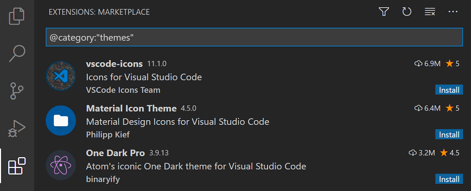 visual studio code theme change explorer color