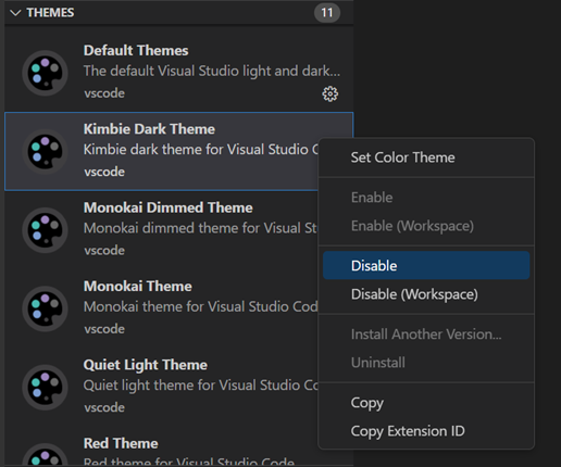 Theme Color  Visual Studio Code Extension API