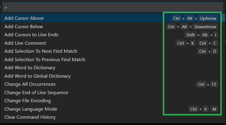 keyboard shortcut to end of document