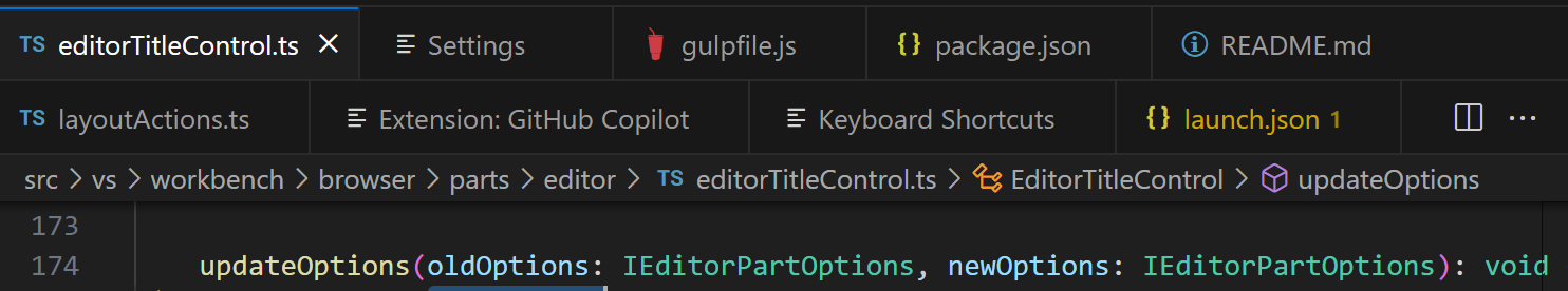 Wrapped editor tabs filling two rows about the editor region
