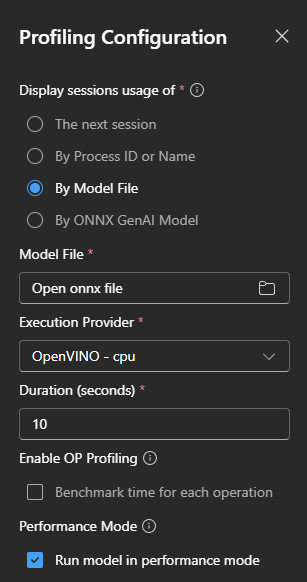 Screenshot that shows how to start by model file