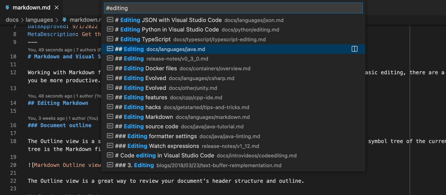 Markdown Editing With Visual Studio Code