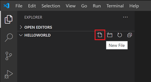File Explorer New File button