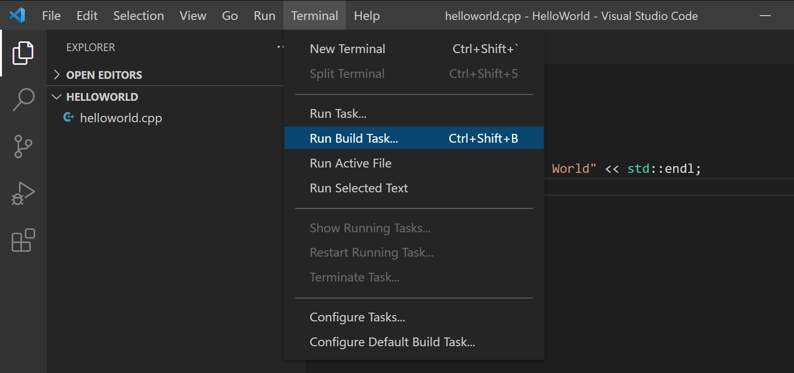 C++ programming with Visual Studio Code