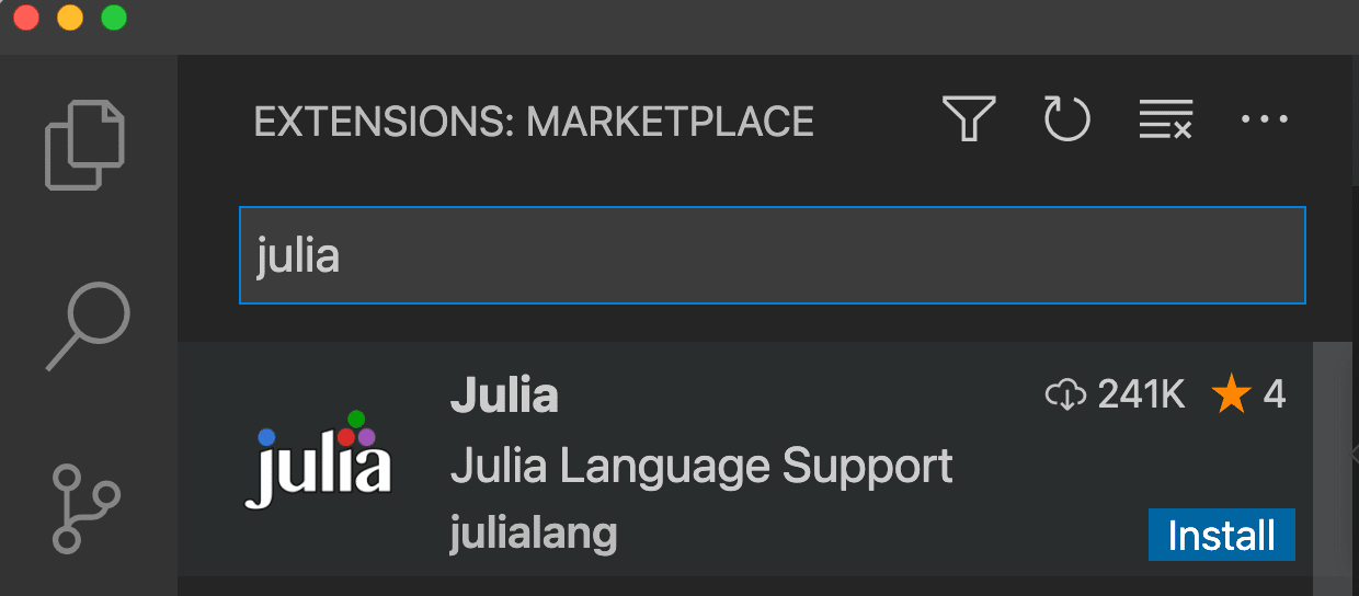 Julia in the VS Code Marketplace