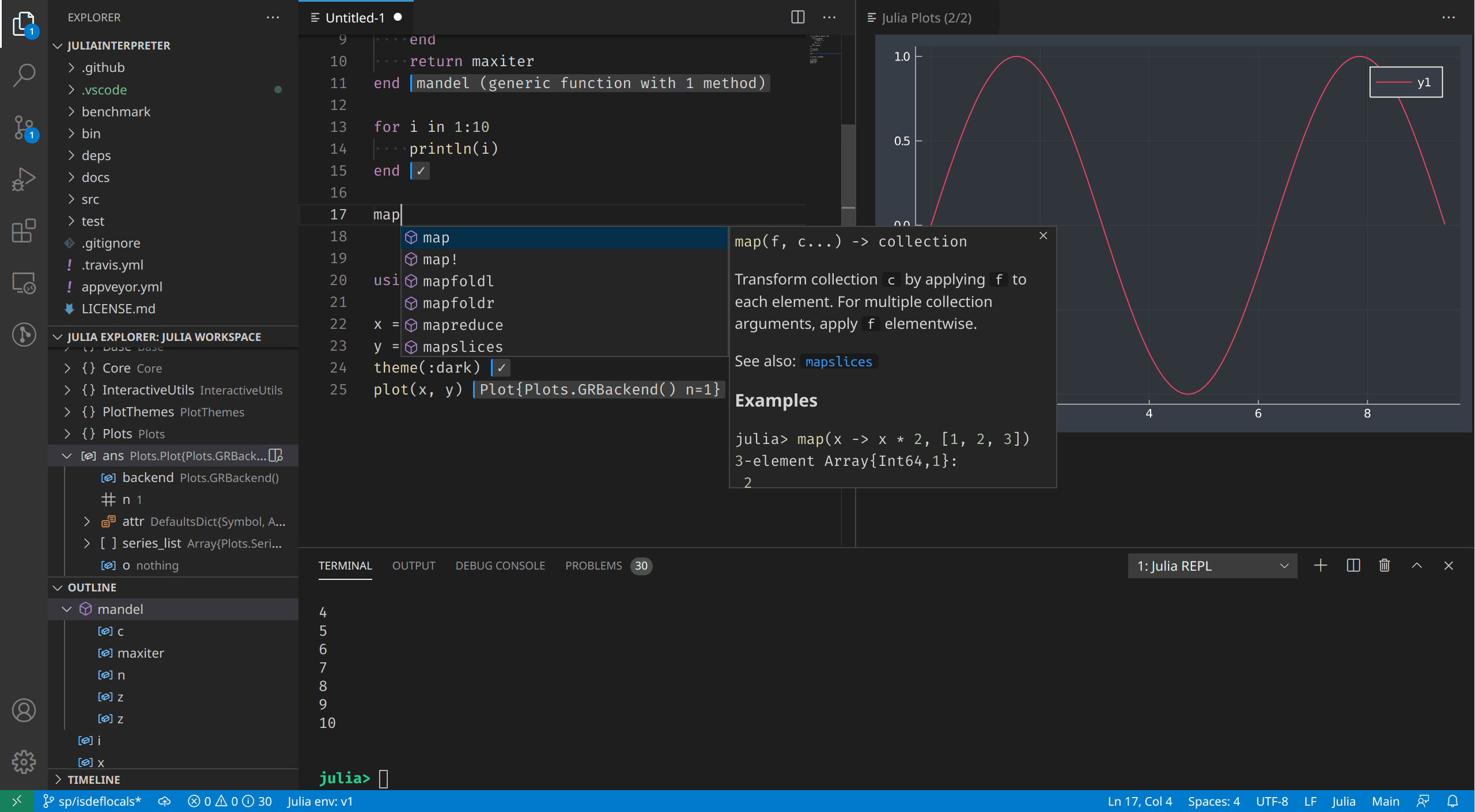 Julia in Visual Studio Code