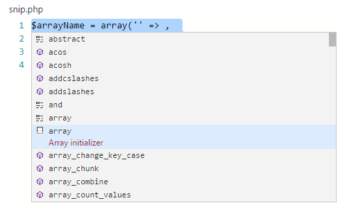 visual studio code php language server parsing