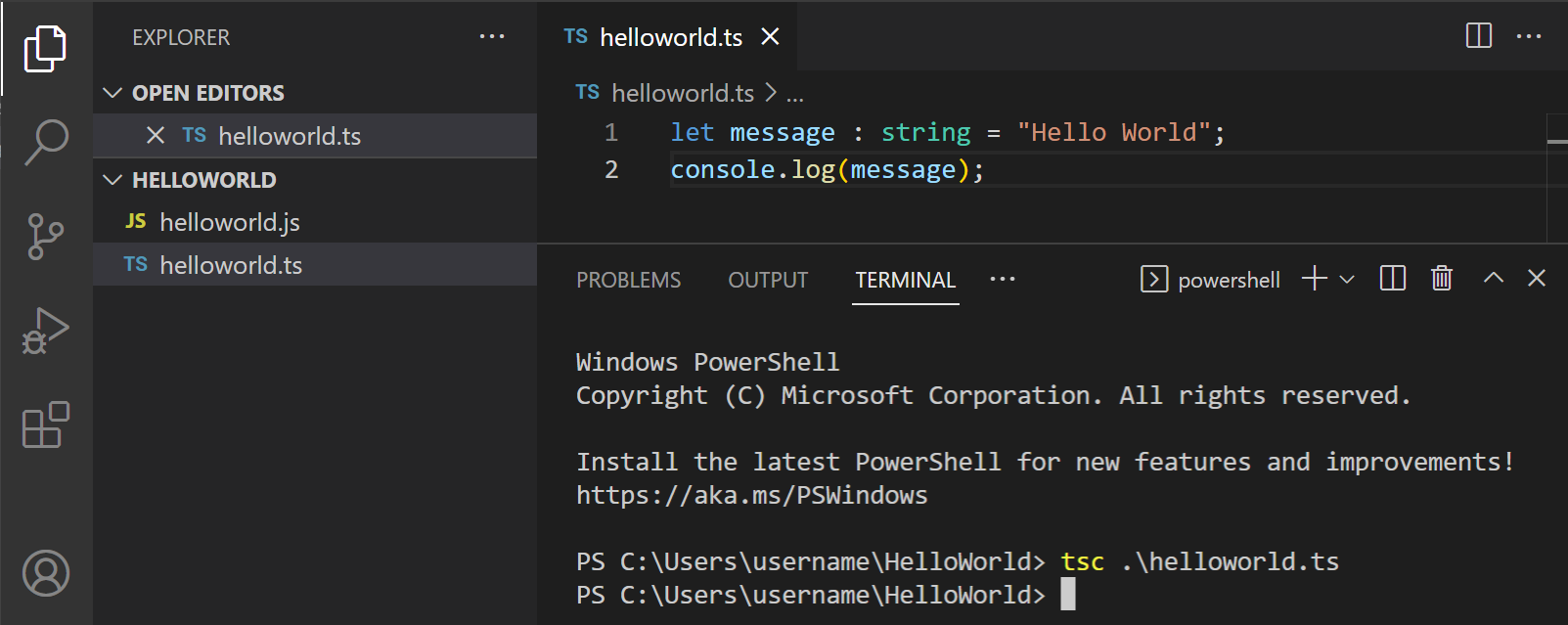 TypeScript Programming with Visual Studio Code