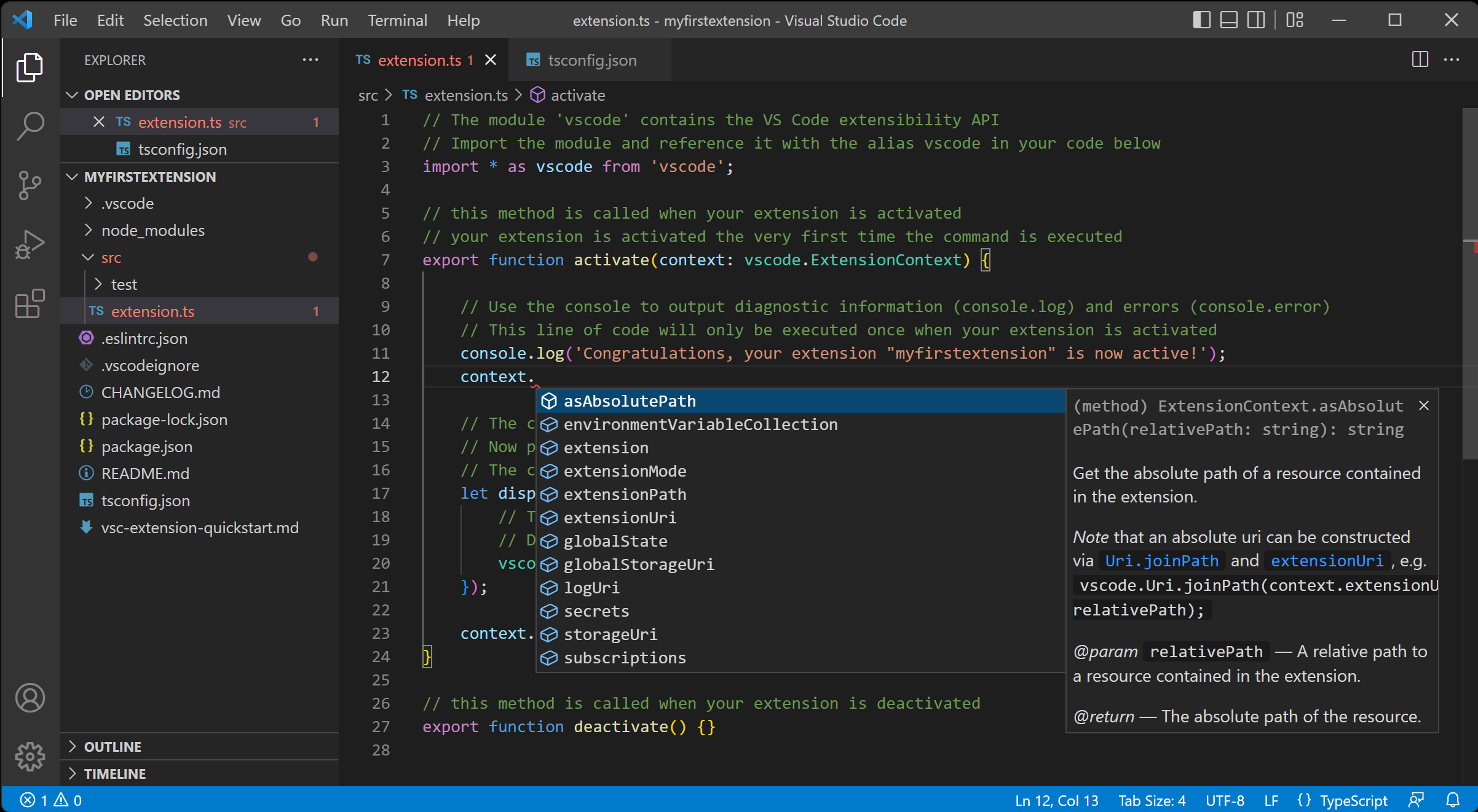 Working with TypeScript in Visual Studio Code