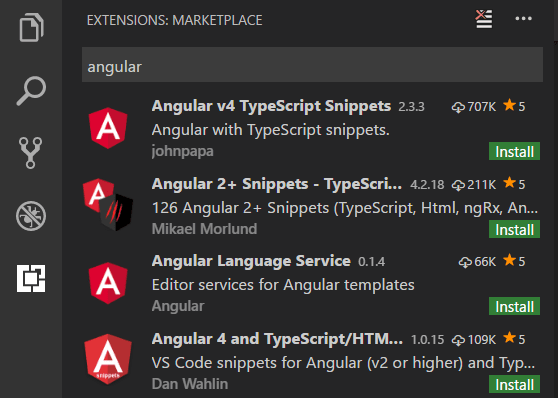 Angular 2 quickstart visual studio 2015