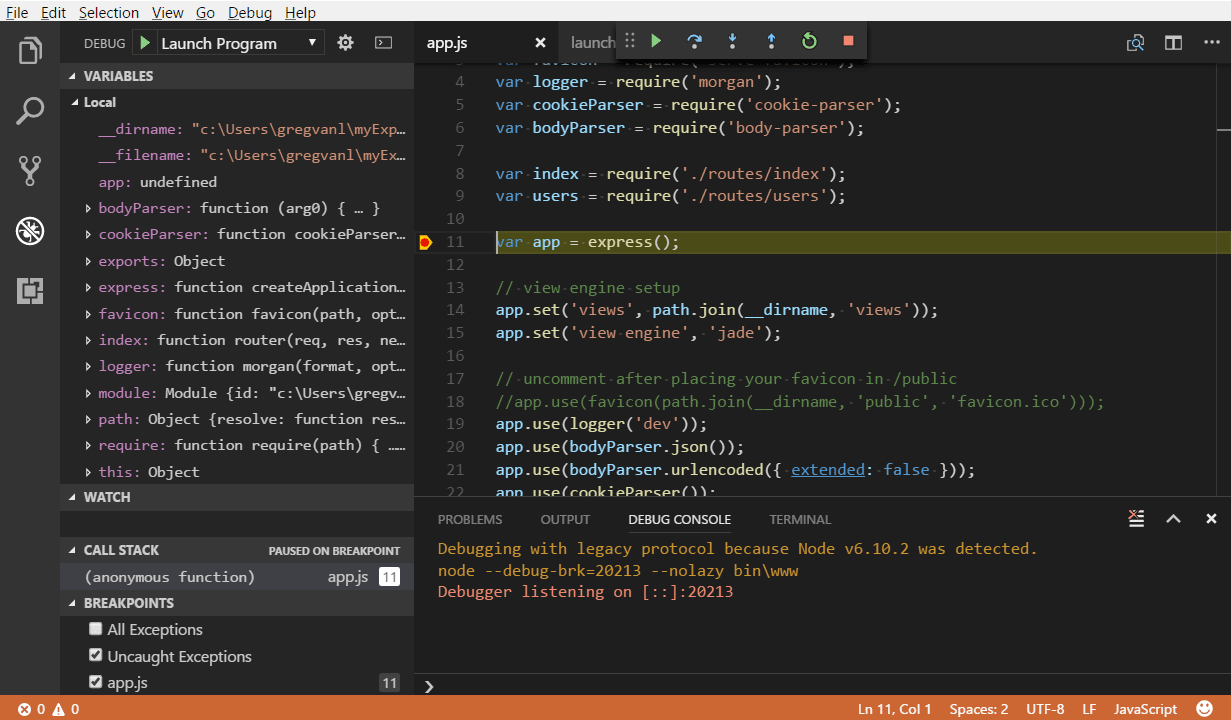 Tutustu 80+ imagen visual studio node js