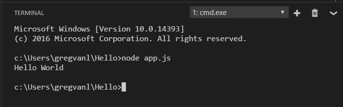 how to run javascript in visual studio code terminal
