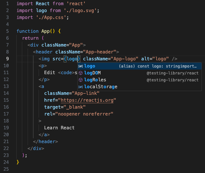 React JavaScript Tutorial in Visual Studio Code