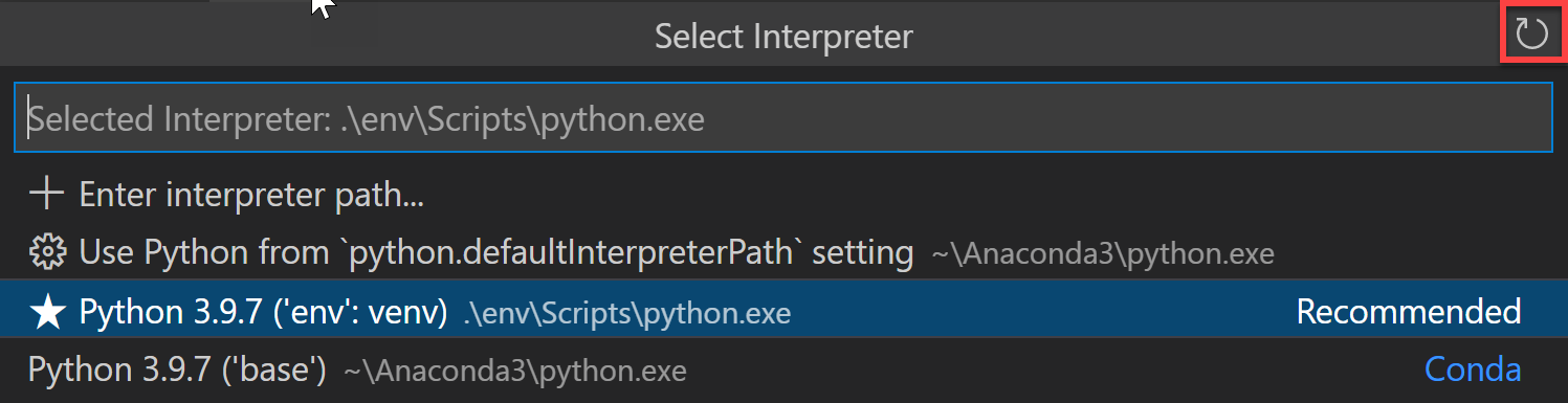 Using Python Environments in Visual Studio Code