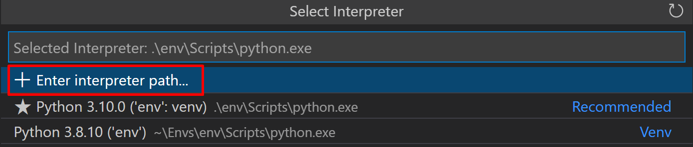 Using Python Environments in Visual Studio Code