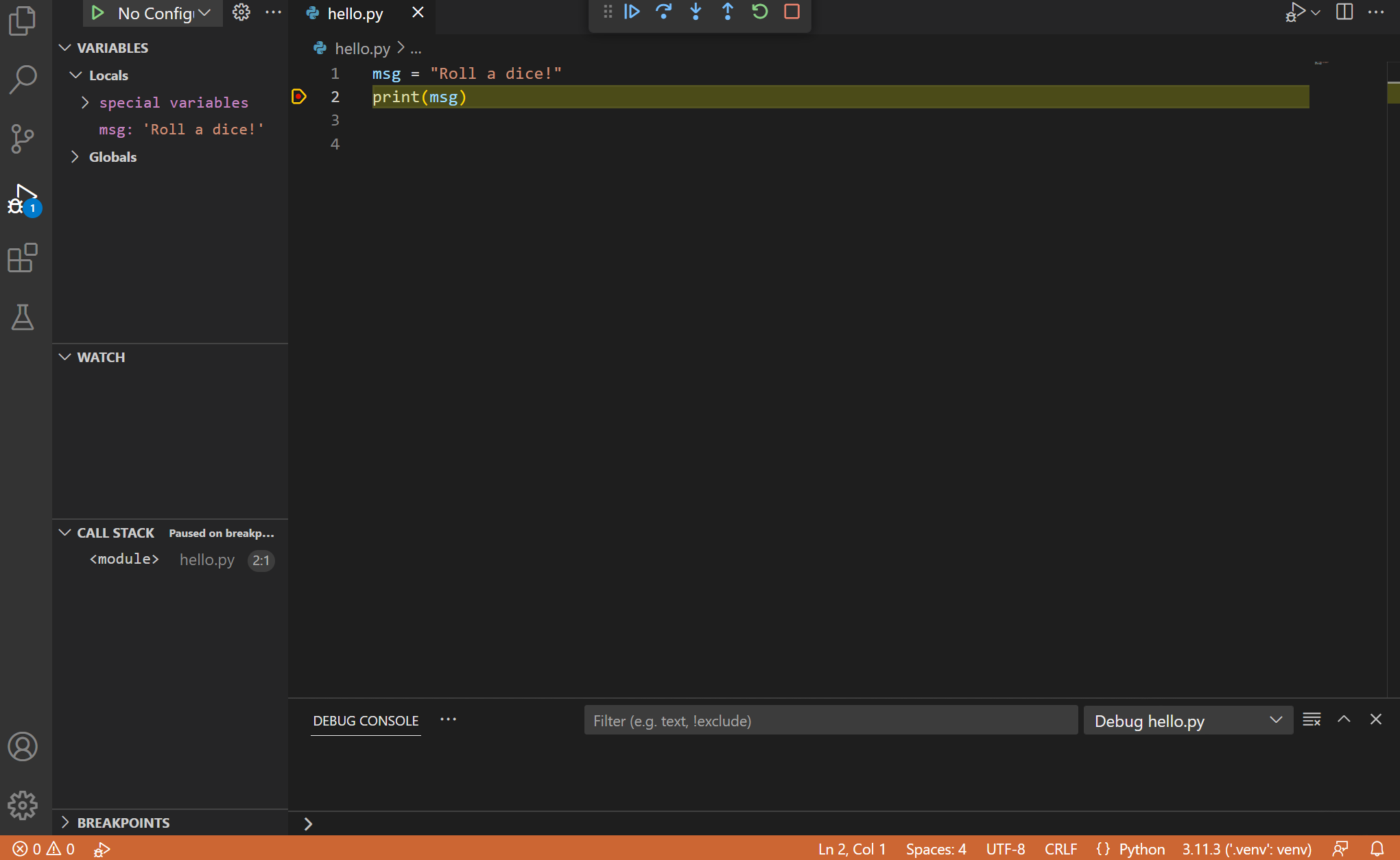 Get Started Tutorial for Python in Visual Studio Code