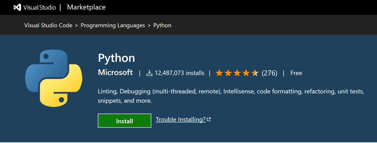 visual studio code python extension for mac