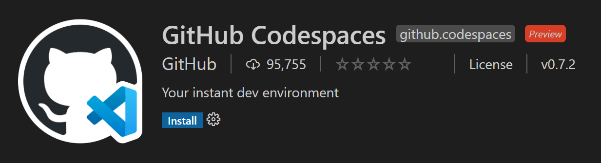 GitHub Codespaces extension