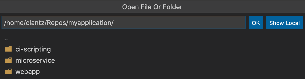 File Open on a remote SSH host