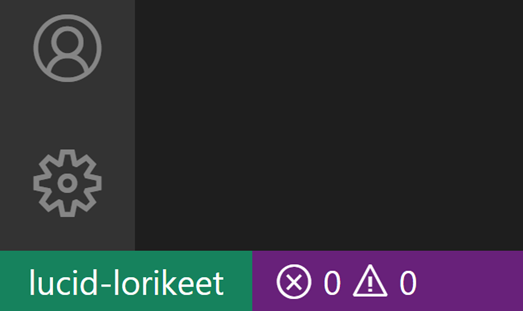 VS Code remote indicator connected to a remote tunnel