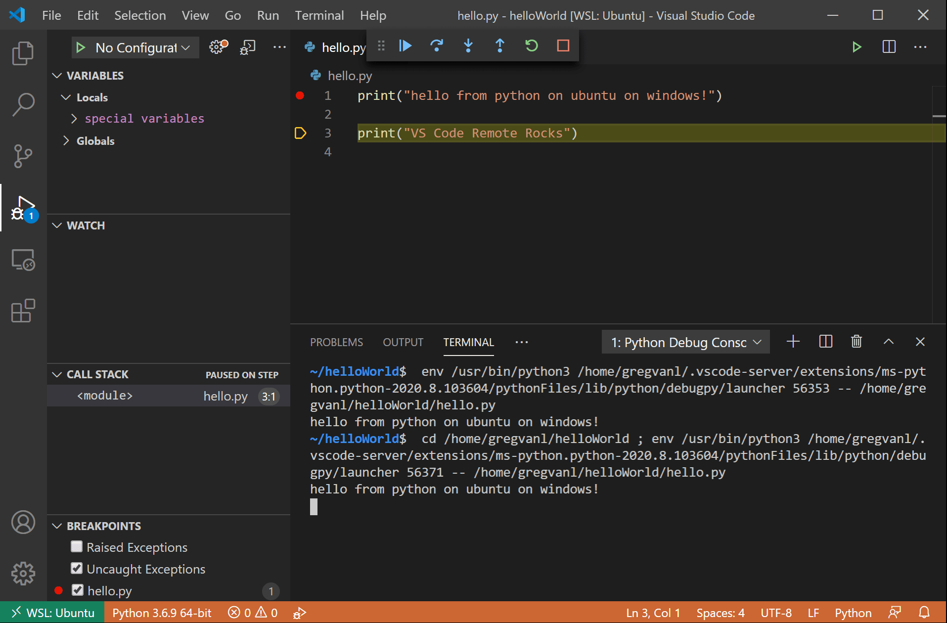 Work in Windows Subsystem for Linux with Visual Studio Code