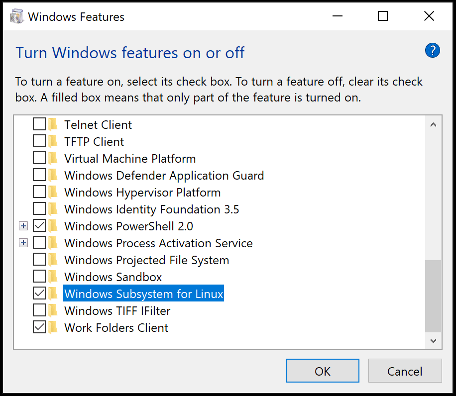 Turn windows features. Windows features.