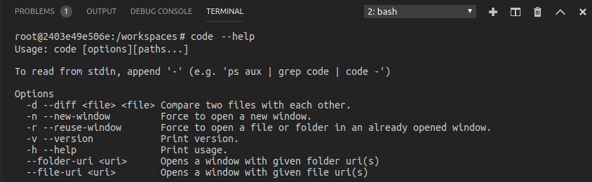 Using the code CLI