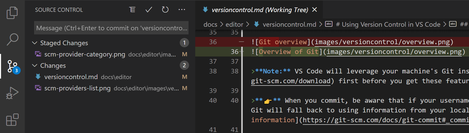 Source Control with Git in Visual Studio Code