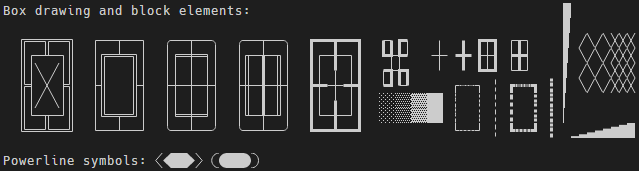 Box drawing, block characters and some Powerline symbols fill the entire cell in the terminal