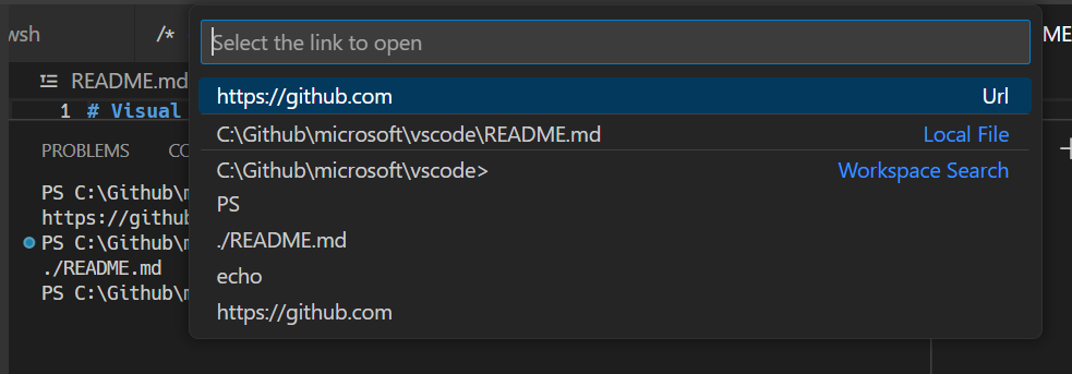 Integrated Terminal in Visual Studio Code