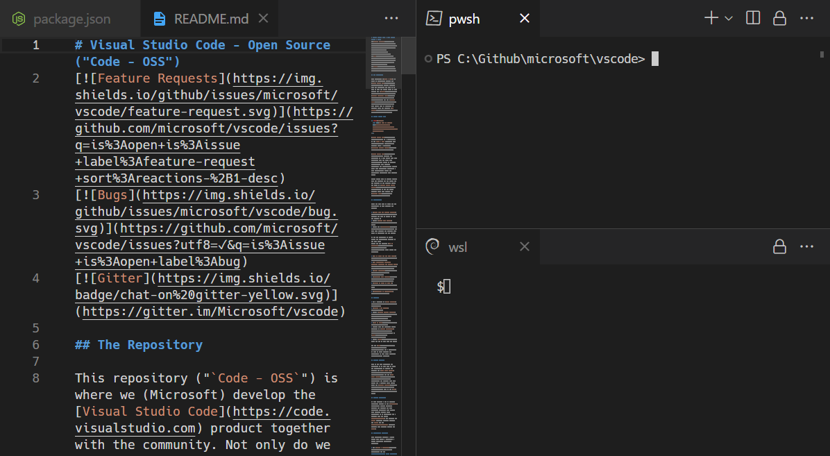 Integrated Terminal in Visual Studio Code