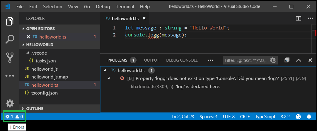 Typescript Compiling With Visual Studio Code