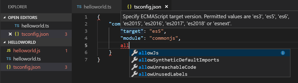 visual studio codetypescript intellisense