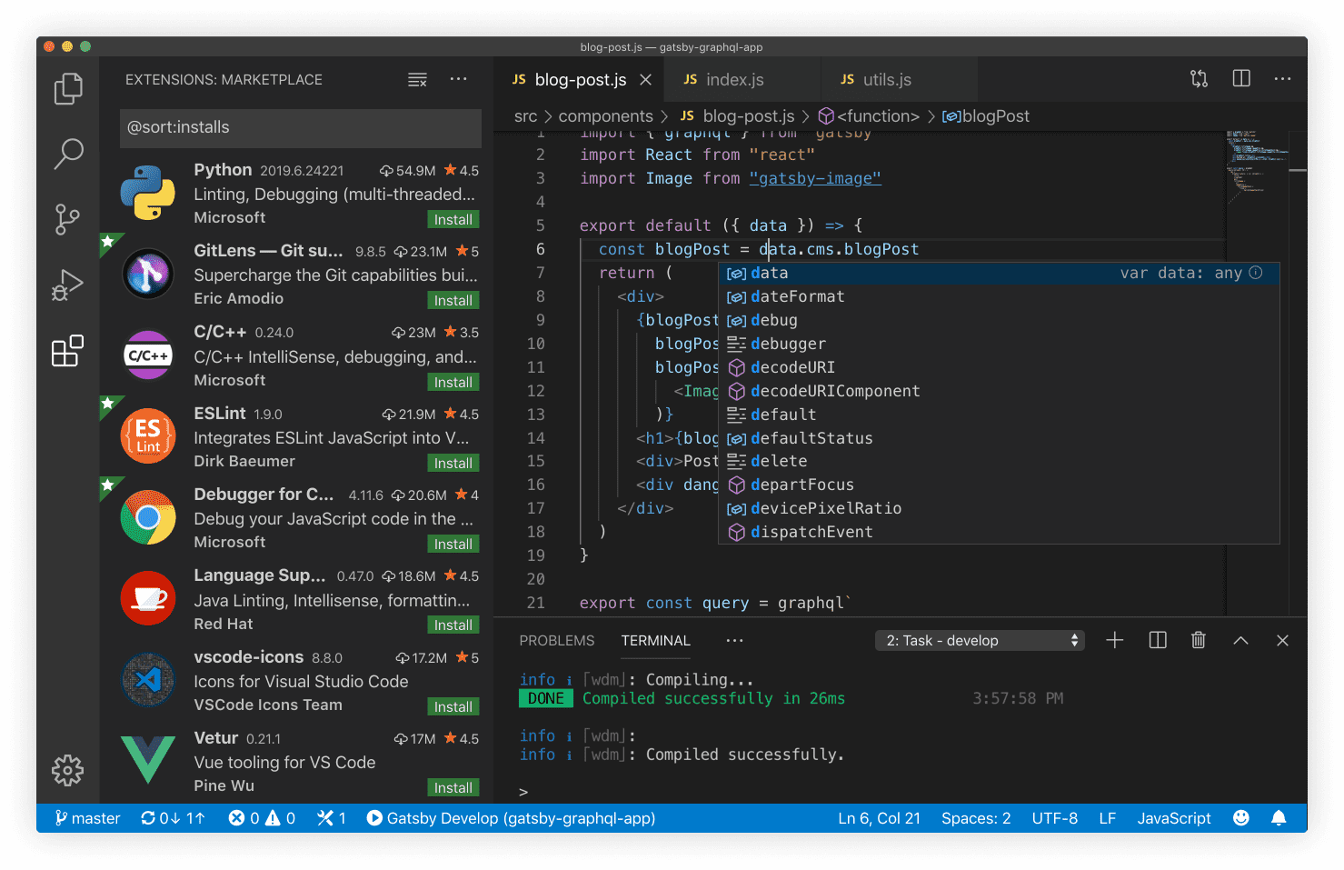 What VSCode extensions do I use