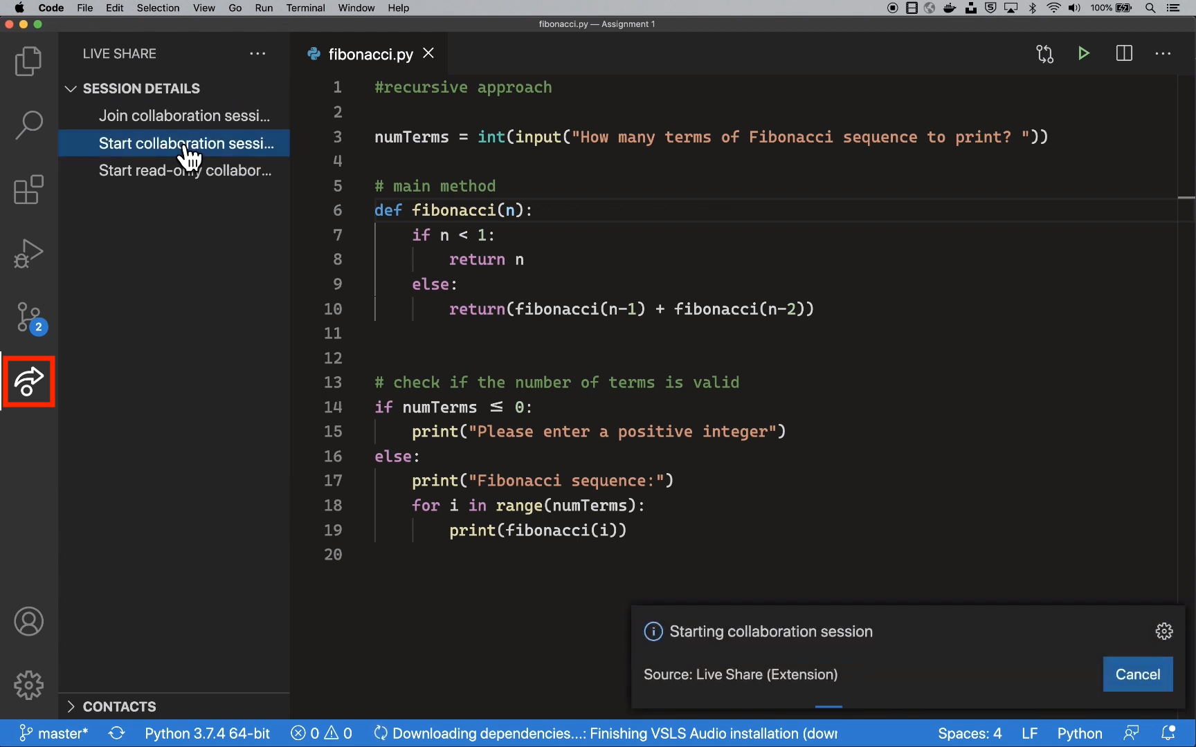 What is the meaning of a single and double check mark in VS Code