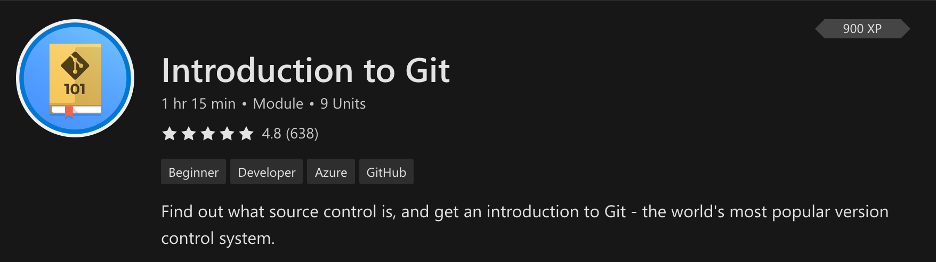 Learn module for Introduction to Git