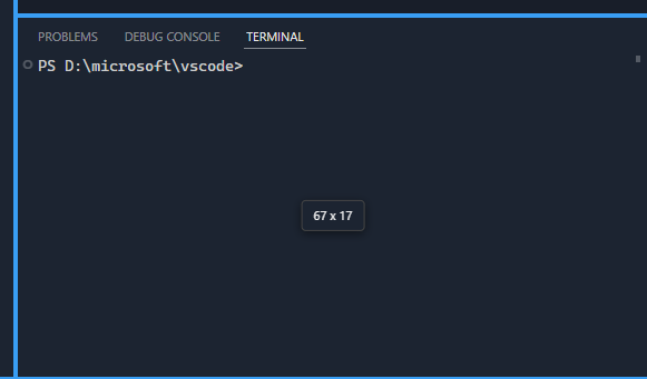 Screenshot of the overlay that appears in the middle of the terminal with the current columns and rows when a terminal resize happens.