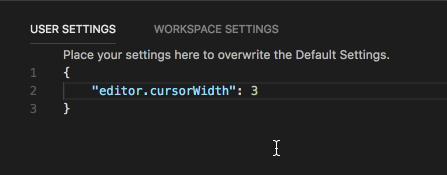 Control cursor width
