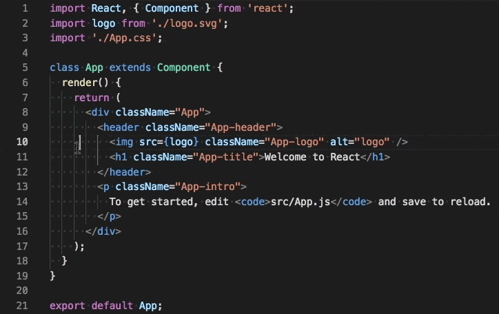 visual studio code js file autocomplete tags