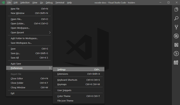 Custom title and menu bar with a dark theme on Windows