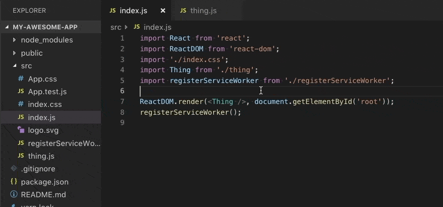 重命名JavaScript导入以重命名文件