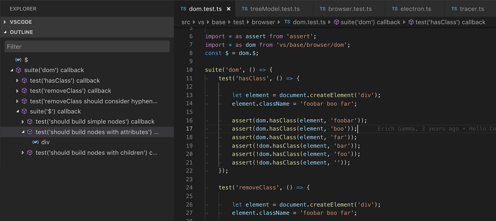 VS Code 1.30 with much more helpful labels
