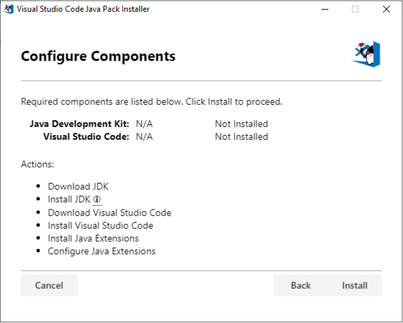 The Java installer UI