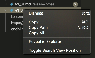 Reveal in Explorer command in search result