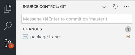 Git branch name in input box