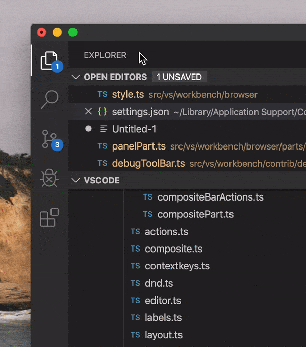 redo in vs code mac