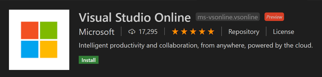 Visual Studio Online extension