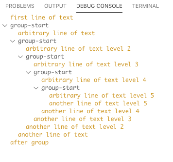 Debug Console grouping